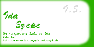 ida szepe business card